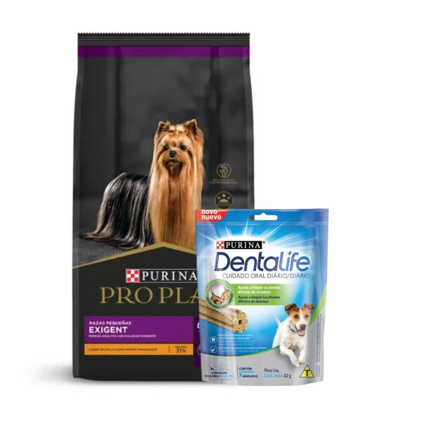 PRO PLAN EXIGENT DOG SMBR 3 KG + DENTALIFE PERROS RAZAS PEQUEÑAS 42 G PRO PLAN EXIGENT DOG SMBR 3 KG + DENTALIFE PERROS RAZAS PEQUEÑAS 42 G