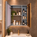 CONJUNTO DE BAÑO HABITARE MODELO LT1126-60G / MUEBLE + ESPEJO C/ LUZ LED - 60 cm Conjunto De Baño Habitare Modelo Lt1126-60g / Mueble + Espejo C/ Luz Led - 60 Cm