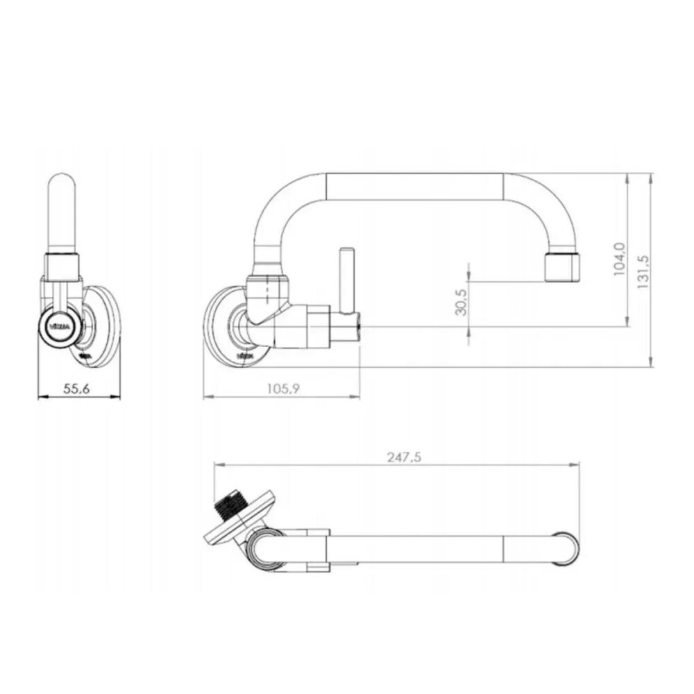 Grifo pared blanco horizontal LAGUNE Grifo Pared Blanco Horizontal Lagune