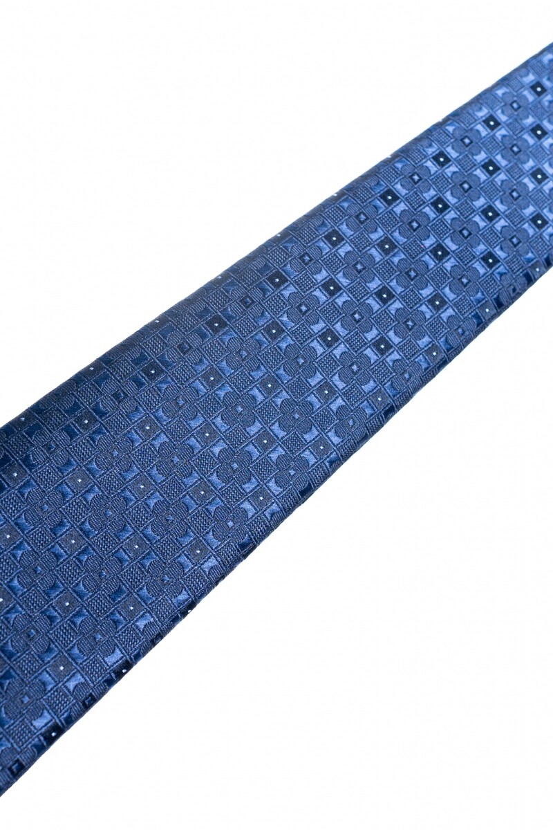 Corbata 8 cm AZUL FLOR BEIGE