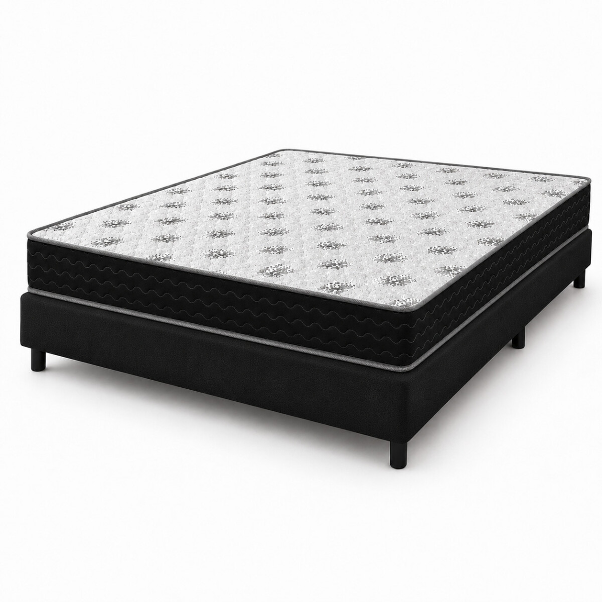 Sommier Platino 2 Plazas Colchón Espuma Reversible Matelaseado 138 x 188 x 18 cm 