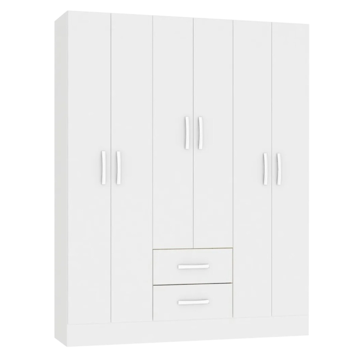 [OUTLET] Ropero Armario 6 puertas 2 cajones con estantes y perchero 170 x 134 x 36 cm - Blanco 