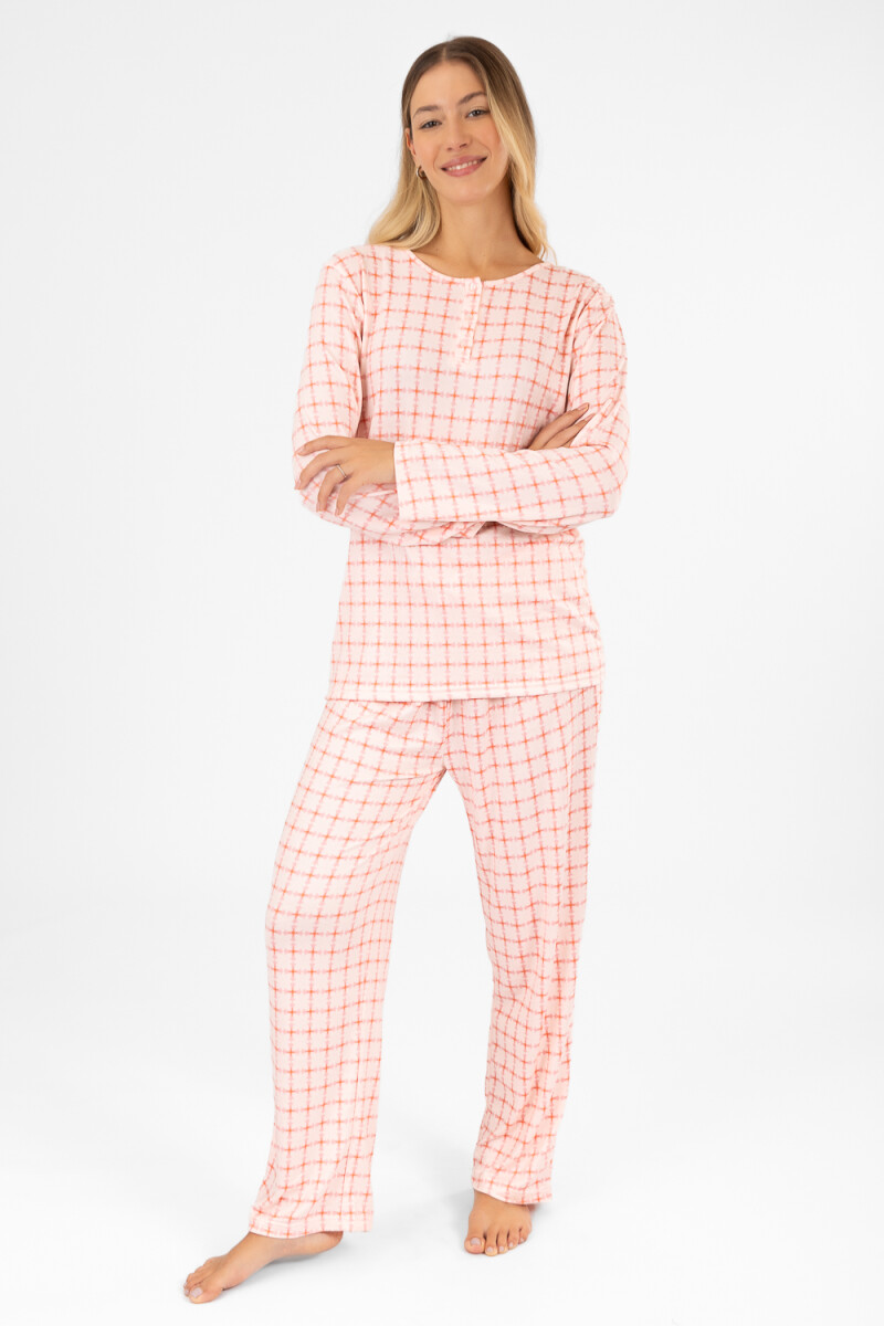 Pijama pink tile allover - Rosado 