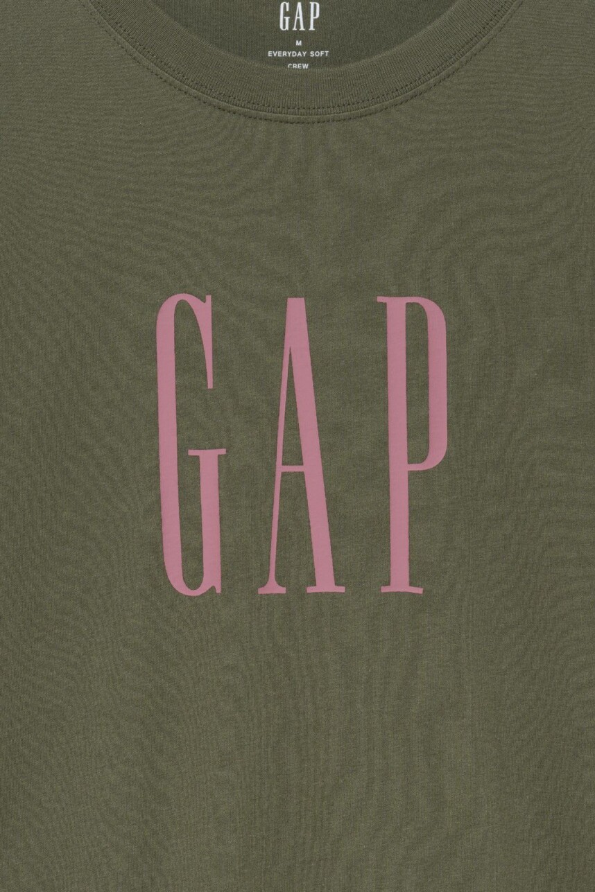 Remera Logo Gap Hombre Tweed Green