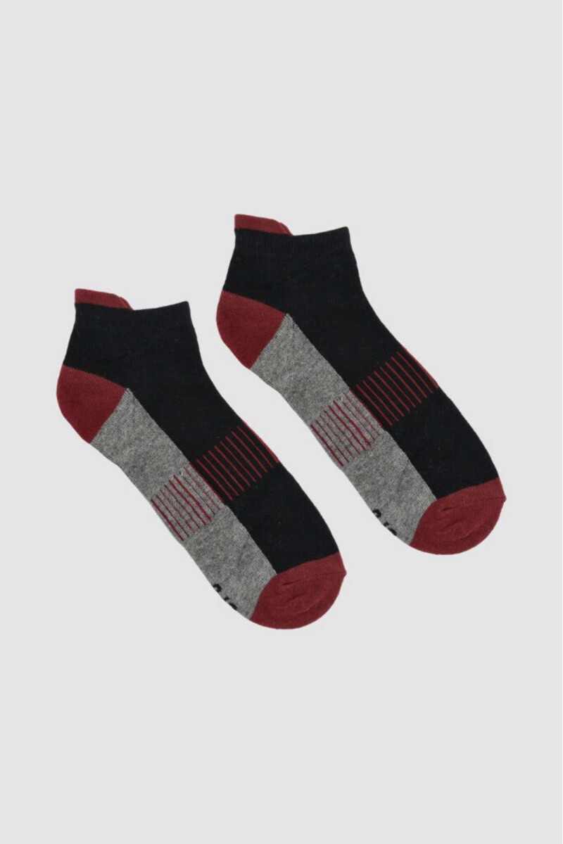 Medias cortas diseño deportivas elastico - Bordeaux 