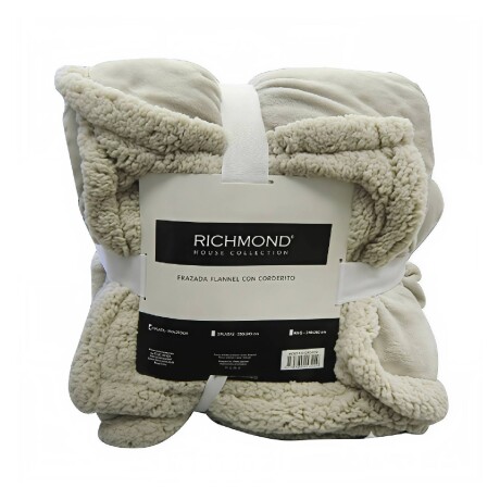 Frazada Richmond Con Corderito 2 Plazas Beige