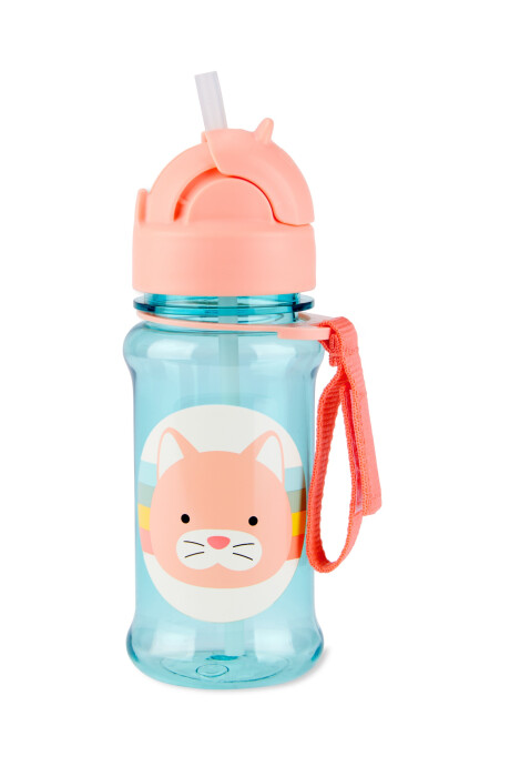 Botella de plástico Tritan, con sorbito, diseño gato Botella de plástico Tritan, con sorbito, diseño gato