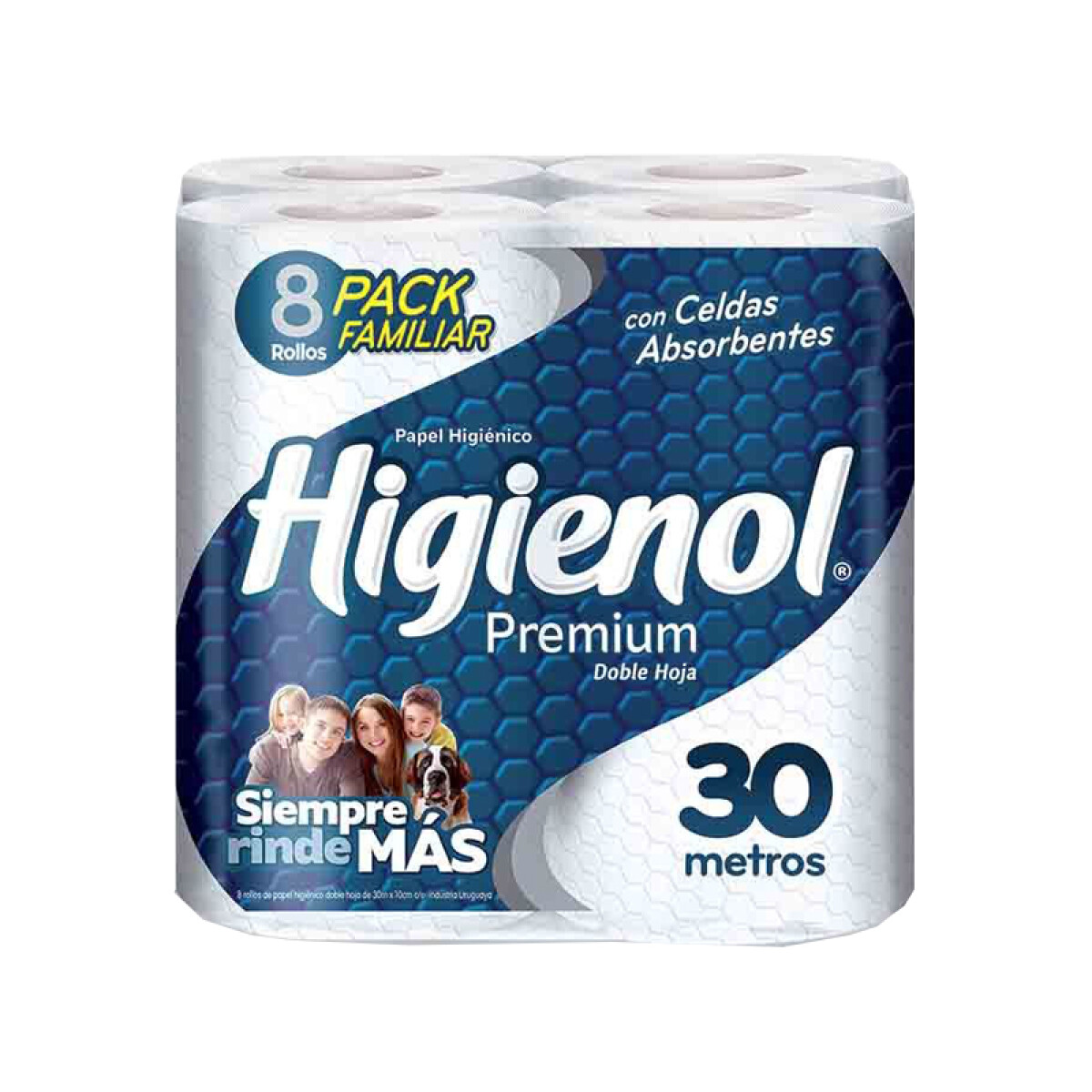Papel Higiénico HIGIENOL Premium 8 Rollos 30m 