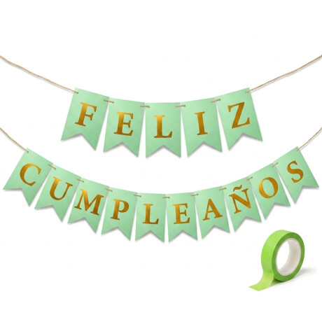 Cartel Feliz Cumple Verde Agua