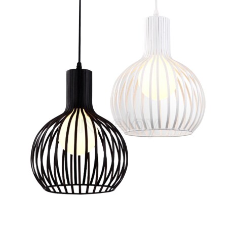 Lampara colgante jaula circular Blanca