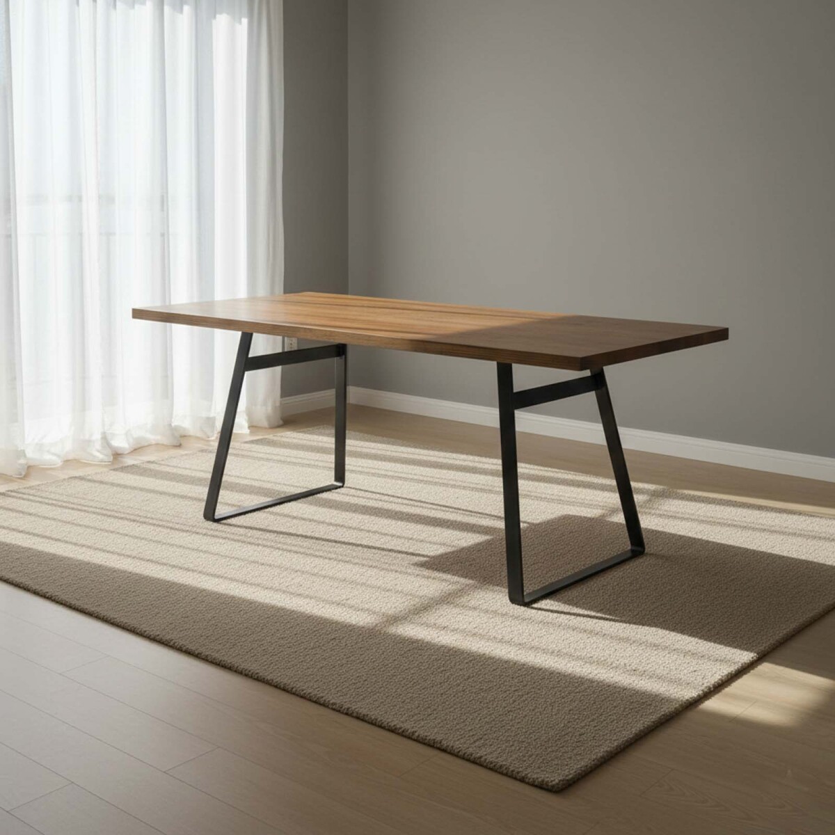 MESA DE COMEDOR - MADERA-Y-METAL MARRON YORK 