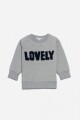 Sweatshirt con logo plush aplicado GRIS MELANGE