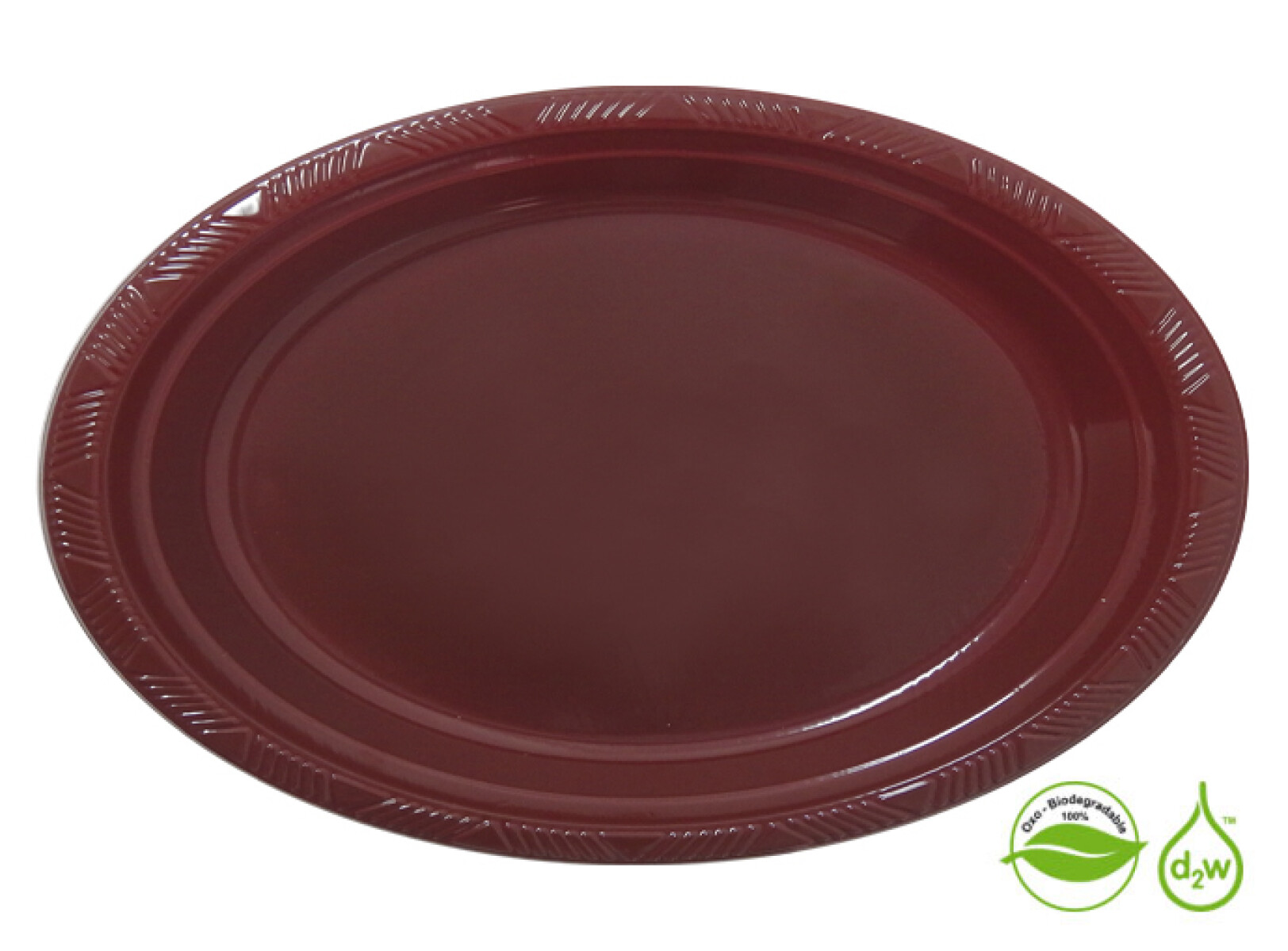 Plato Biodegradable 17cm x10Un - Cranberry 