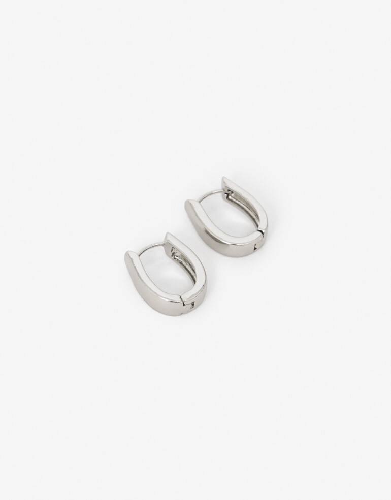 Aros Argollas Metal Argollas De Metal Bold - Plateado Rodio