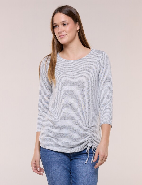 Remera Manga 3/4 Con Frunce Lateral GRIS