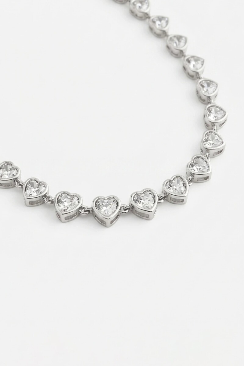 COLLAR FANCY HEART Plata