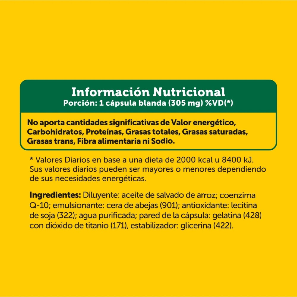 Coenzima Q10 30 mg Natural Life | 100 Cápsulas Blandas Coenzima Q10 30 mg Natural Life | 100 Cápsulas Blandas
