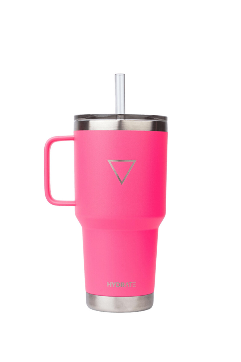 VASO HYDRATE CON PICO Y AGARRE 887ML - ROSA FLAMENGO 