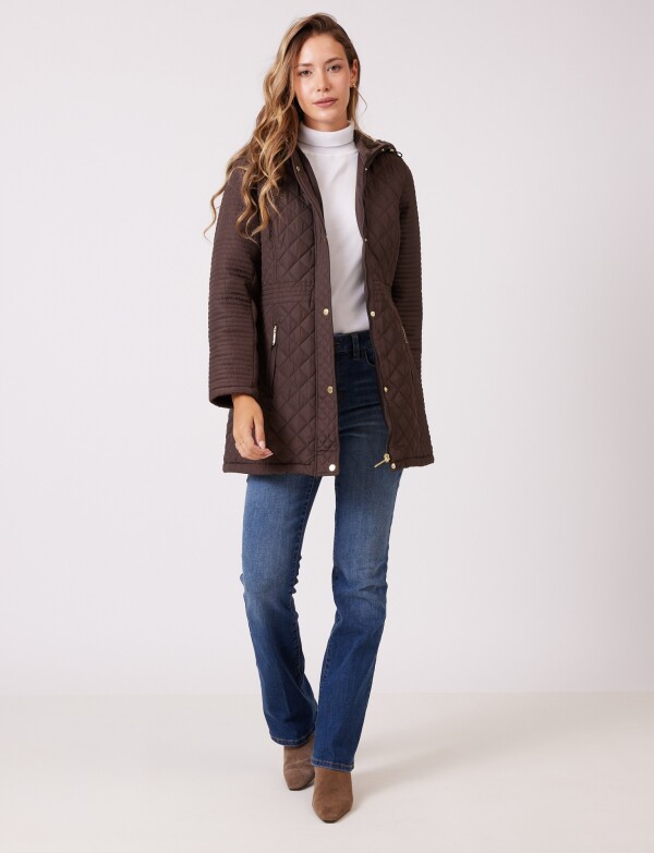 Campera Matelassé & Capucha MARRON