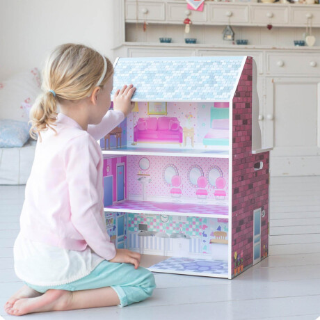 Casita De Muñecas De Madera 2en1 Cocina + Accesorios Casita De Muñecas De Madera 2en1 Cocina + Accesorios