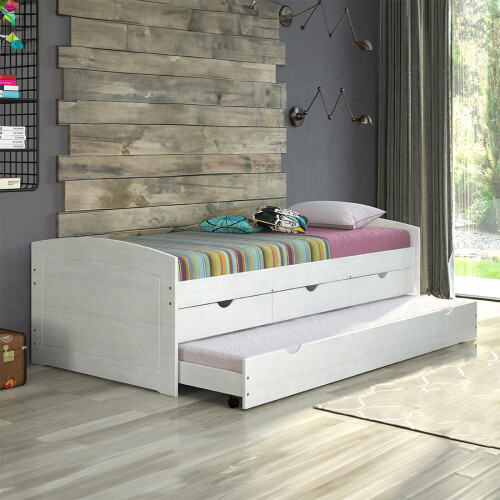 Cama Marinera 1 Plaza Con Cajones - Ulli Blanco