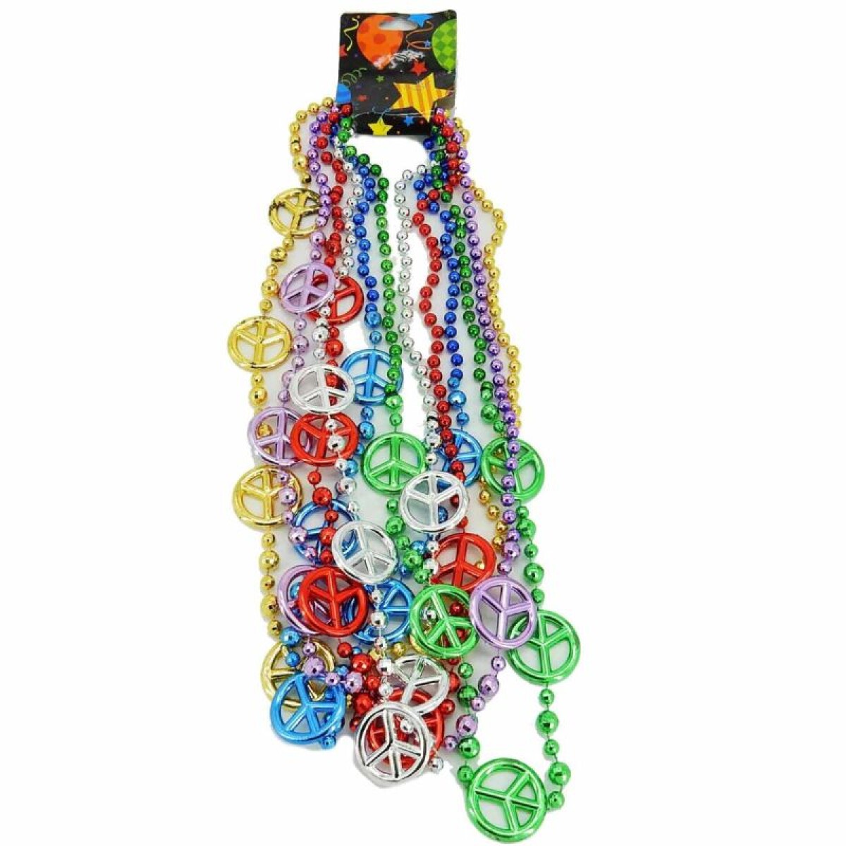 Collar de Perlas con Símbolo de Paz x6 