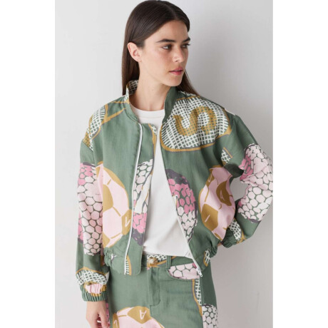 Pre Venta Bomber Print Macro Verdes