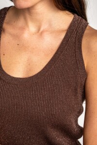Top Tejido Lurex Chocolate