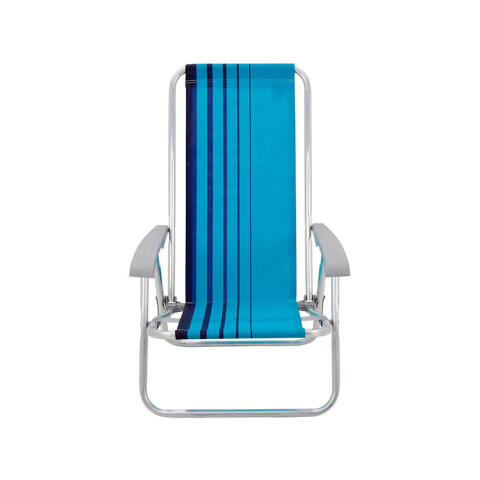 Silla playera aluminio y tela celeste y azul TD0920