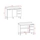 Modulo Bajo Mesada Para Cocina C/Tapa Dos Puertas Tres Cajones De 1.20Cm GAMAS DE BEIGE