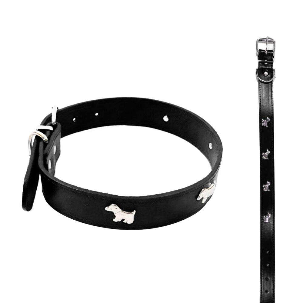 Collar Para Perros Perritos 45x2cm Varios Colores Color negro