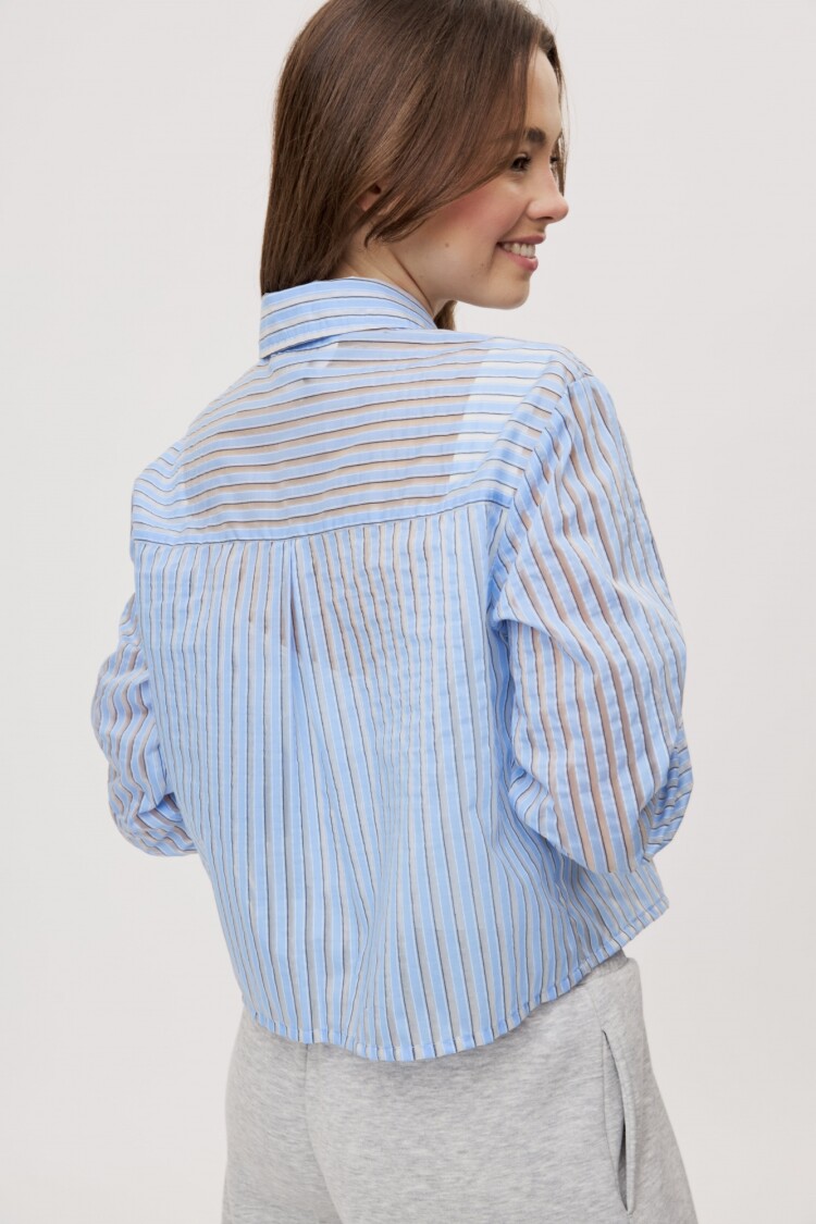 CAMISA ROSAURA STRIPES Celeste