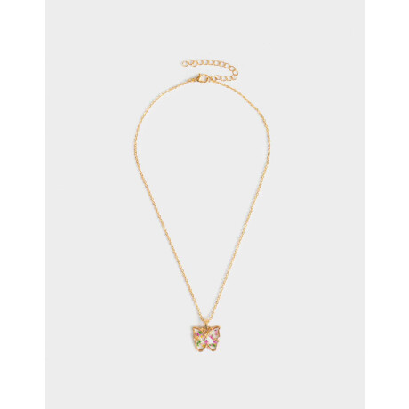 Cadena Corta Con Dije De Mariposa Dorado