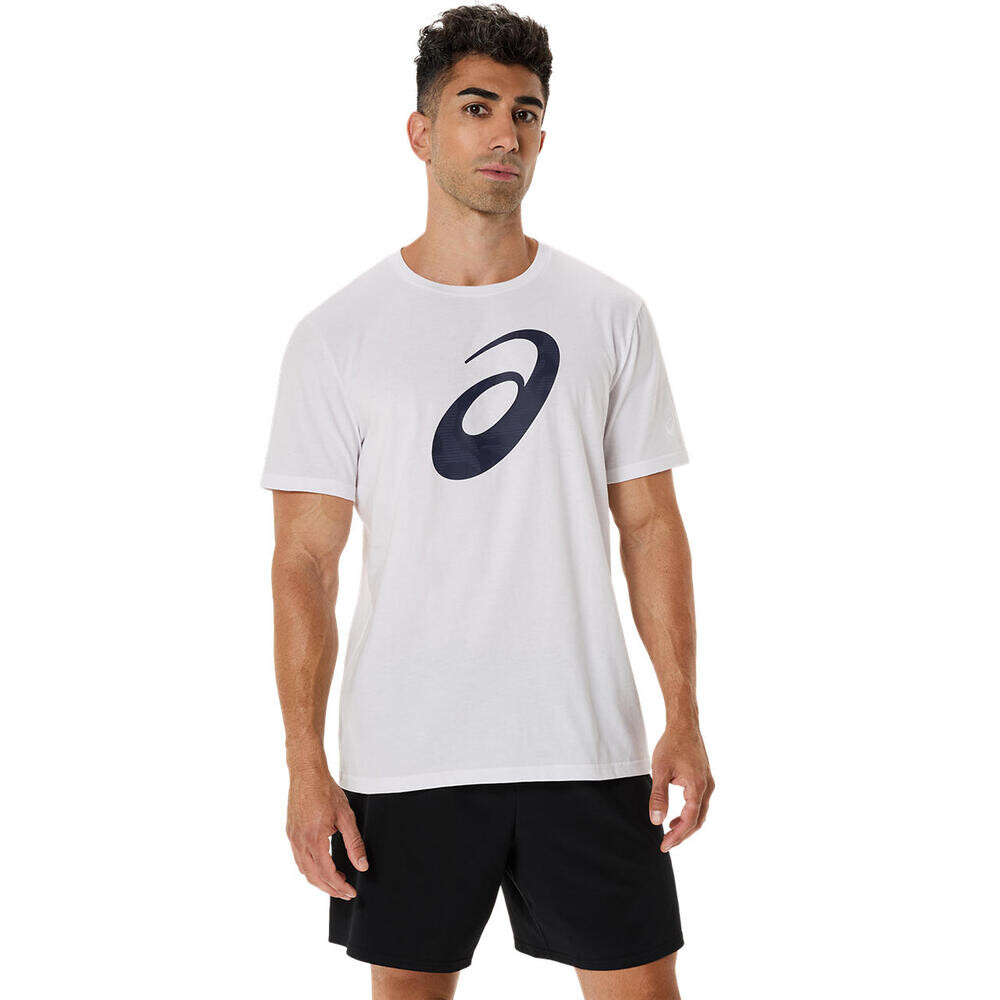 Spiral Logo Graphic Cotton Blend Tee - Hombre Brilliant White
