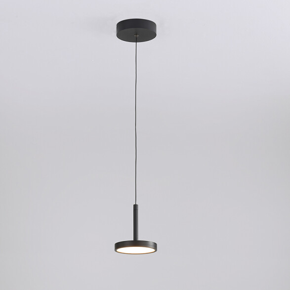 Colgante LED negro 7,5W cálido CORVUS Ø120mm BA0200