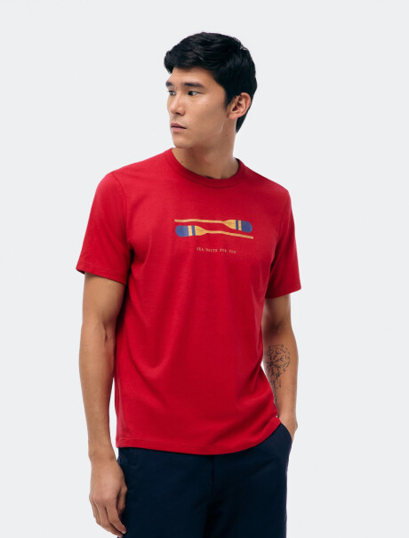 CAMISETA CON ESTAMPA ROJO
