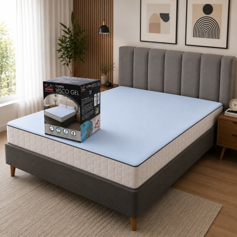 Pillow top viscogel 2 plazas 3,5cm 138 x 188 x 3,5cm GRIS