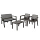 Juego jardín 3 Sillones + Mesa GRIS
