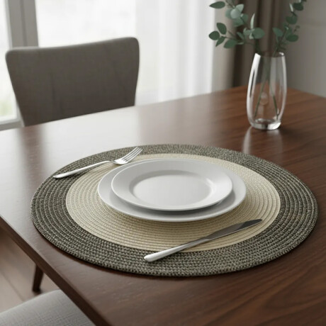 Mantel Individual Diseño Glow Redondo en PP Ø38Cm Paramount Dorado