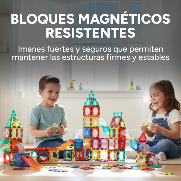 Juego De Construcción Bloques Magnéticos Infantil 58 Piezas Diseño De Colores