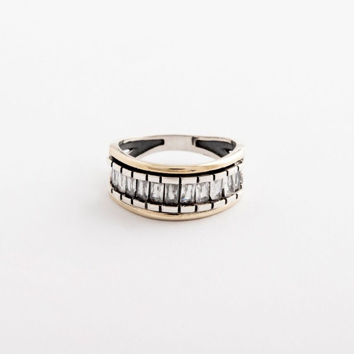 Anillo Bonjour White - Plata y Oro 