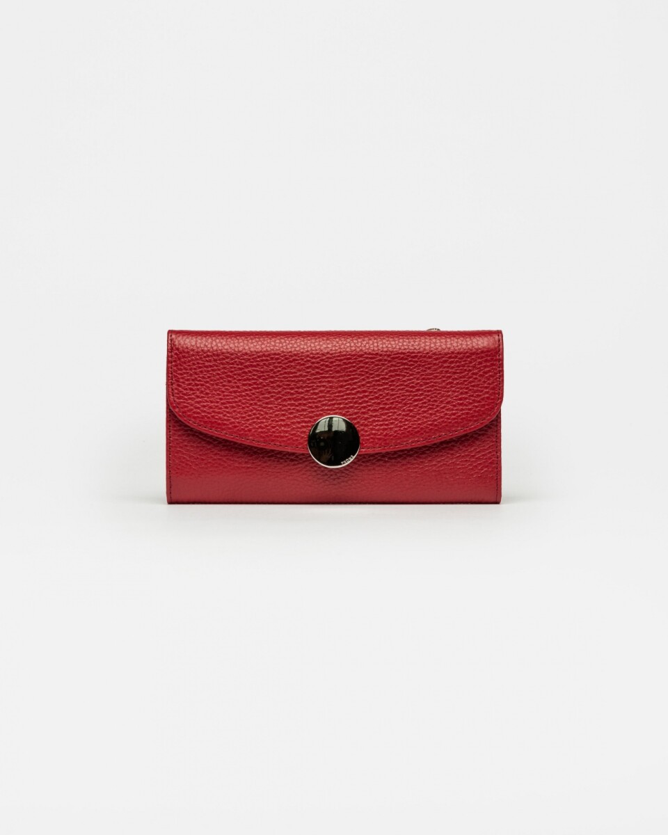 Billetera The Circle en cuero graneado - Rojo 