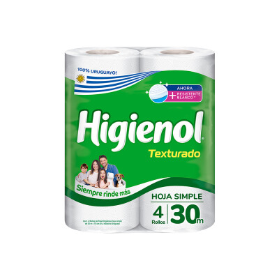 Papel Higiénico Higienol Texturado 30 Mts. 4 Uds. Papel Higiénico Higienol Texturado 30 Mts. 4 Uds.