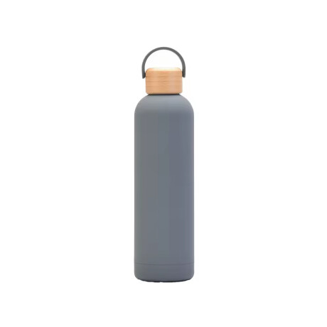 Botella con tapa de madera 750ml Gris