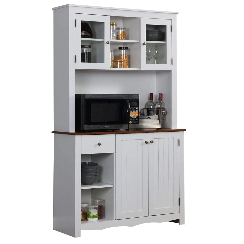 CRISTALERO 4 PUERTAS ARMARIO DE COCINA MODULAR APARADOR ALACENA BUFFET BLANCO