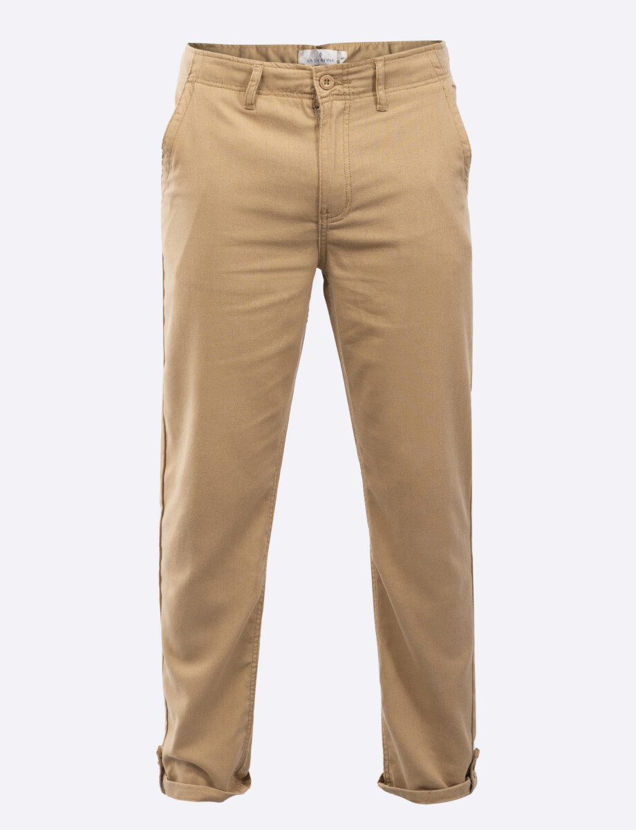 Pantalon lino beige