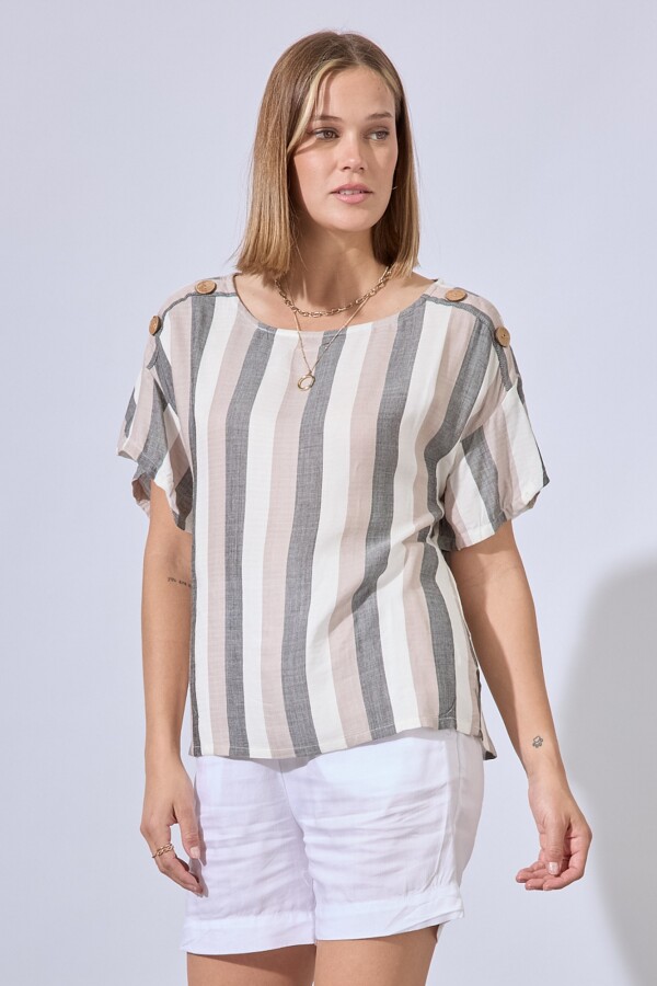 Blusa Botones MULTI/GRIS