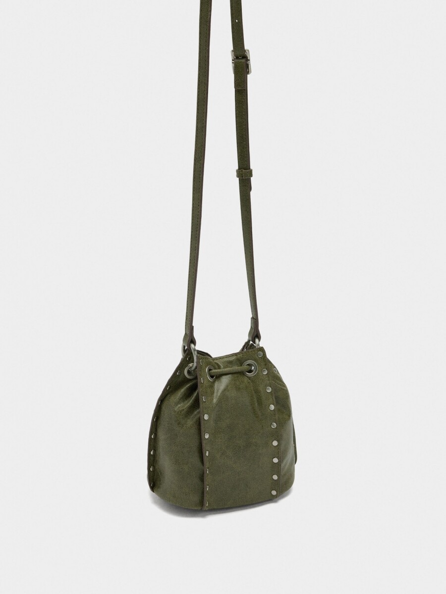 Bolso Bombonera Con Tachuelas verde