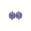 Caravanas Oval-Plata 925-Piedra Lapislázuli-CA3291 conpiedra