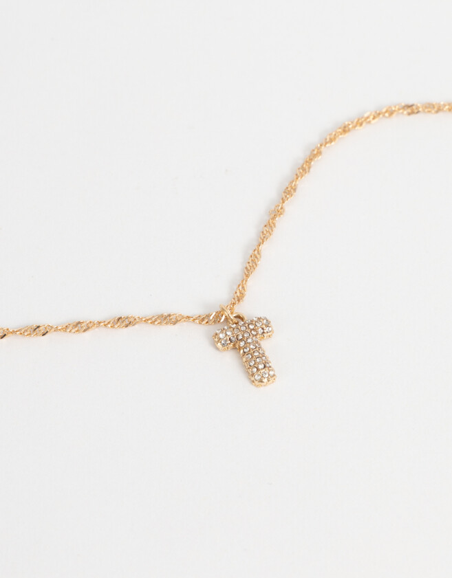 Cadena Corta con Dije De inicial Cadena Corta Con Dije De Inicial - Dorado